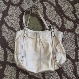 πMetallic Gold Coach Shoulder Bagπ